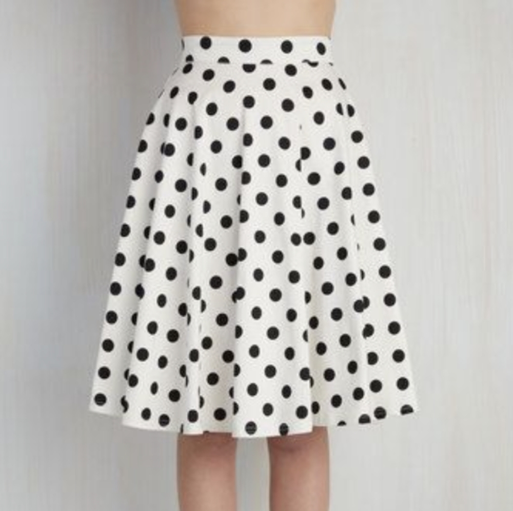 Vintage polka dot midi skirt